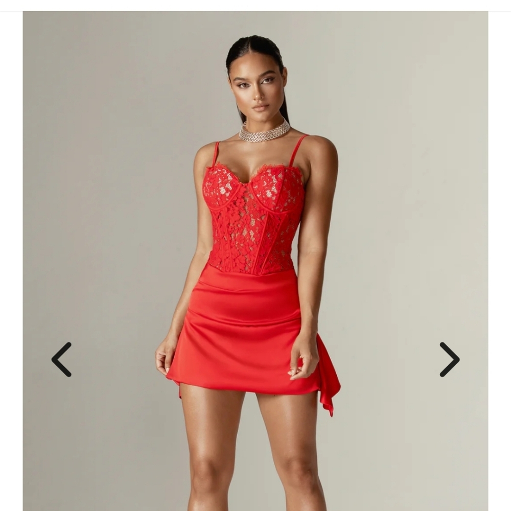 Alieva Colleen Lace Corset Mini Dress - Valentine's Day Dress